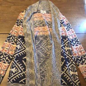 Navy Blue/Pink/White Hippie Rose cardigan